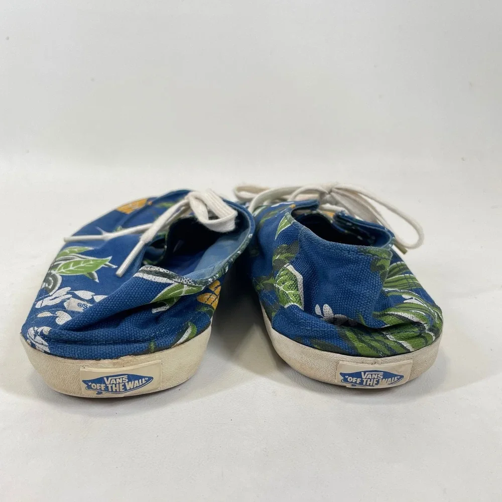 Vans Rata Vulc SF Mens 11.5 Blue Tropical Floral Surf Boat Shoes VN-0JXM5F6